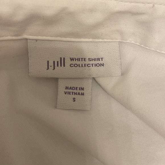 J Jill White Shirt Collection Button Down with Tie at waist Size Small - Picture 6 of 6